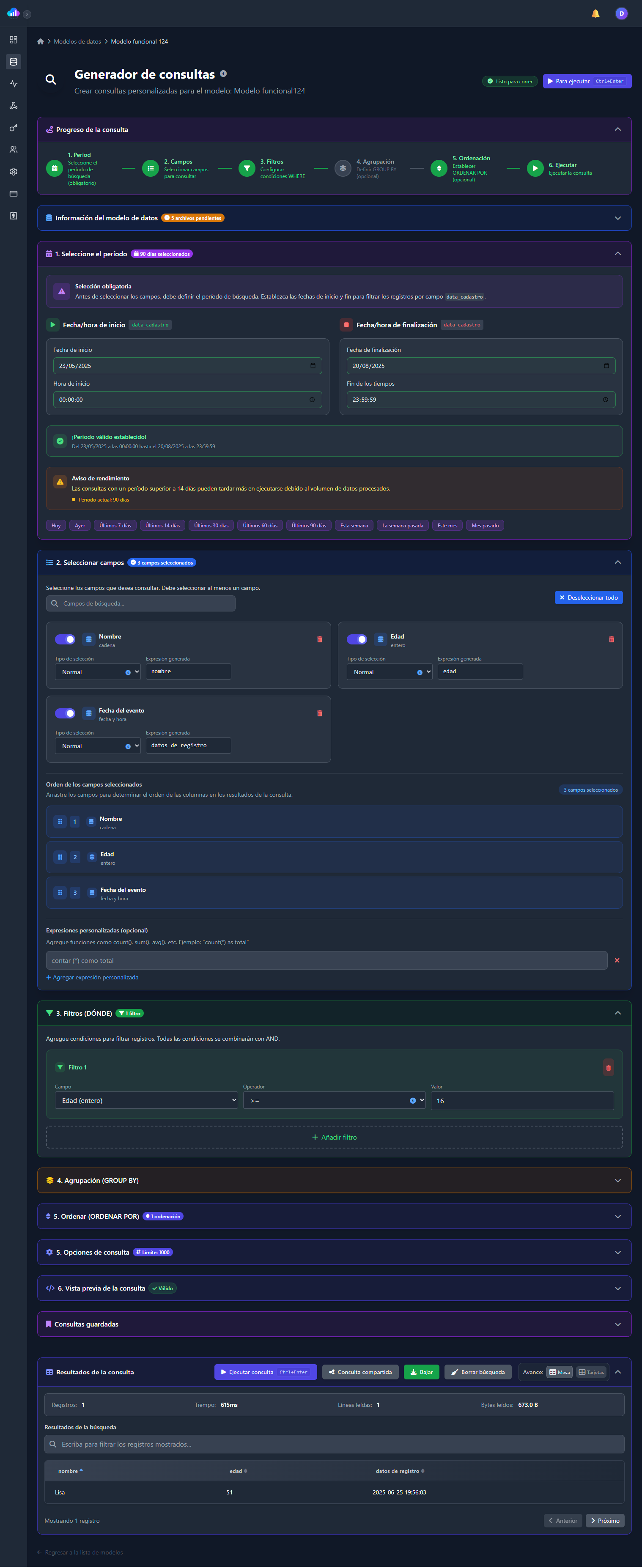Interfaz de DataSnap para gestión de datos en Oracle Cloud